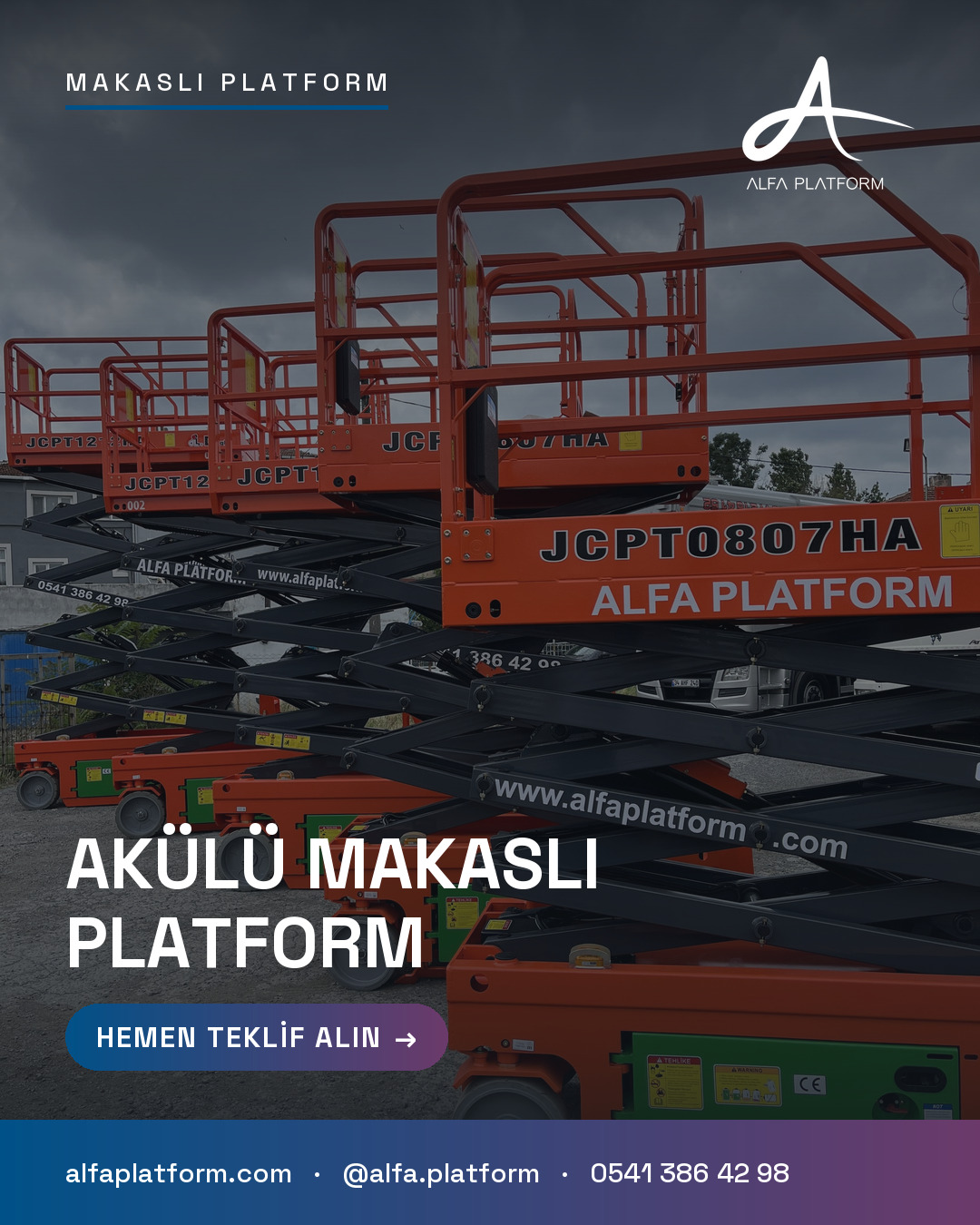 Akülü Makaslı Platform — Alfa Platform