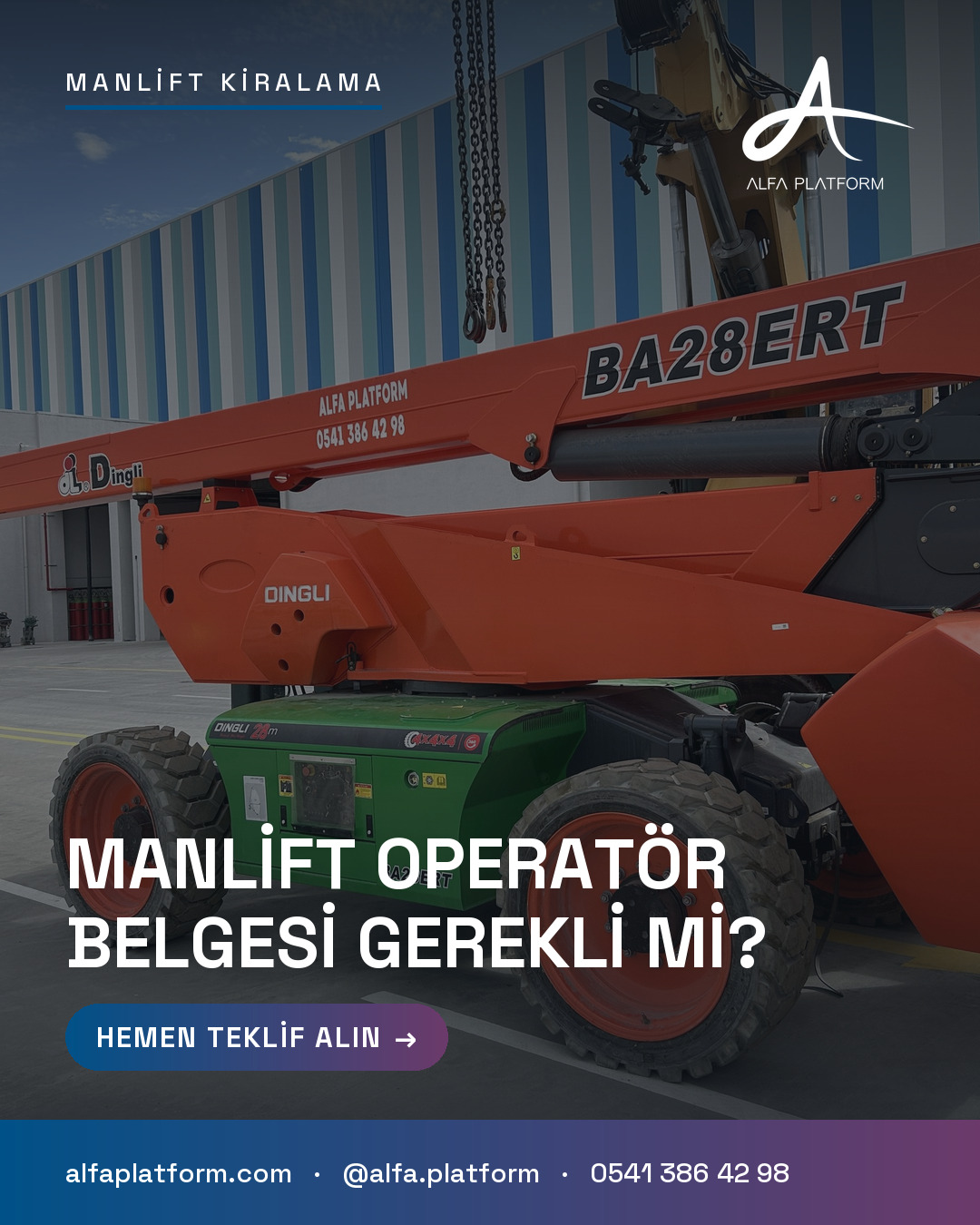 Manlift Operatör Belgesi Gerekli mi? — Alfa Platform