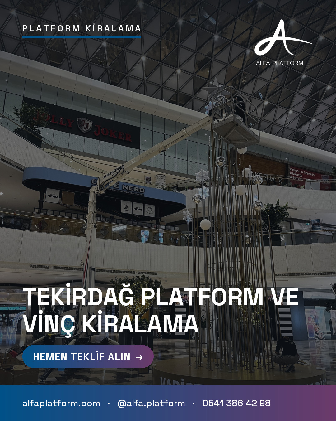 Tekirdağ Platform ve Vinç Kiralama — Alfa Platform